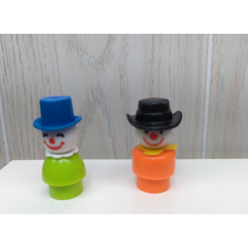 Fisher-Price Little People vintage green circus clown blue hat orange rodeo lot2